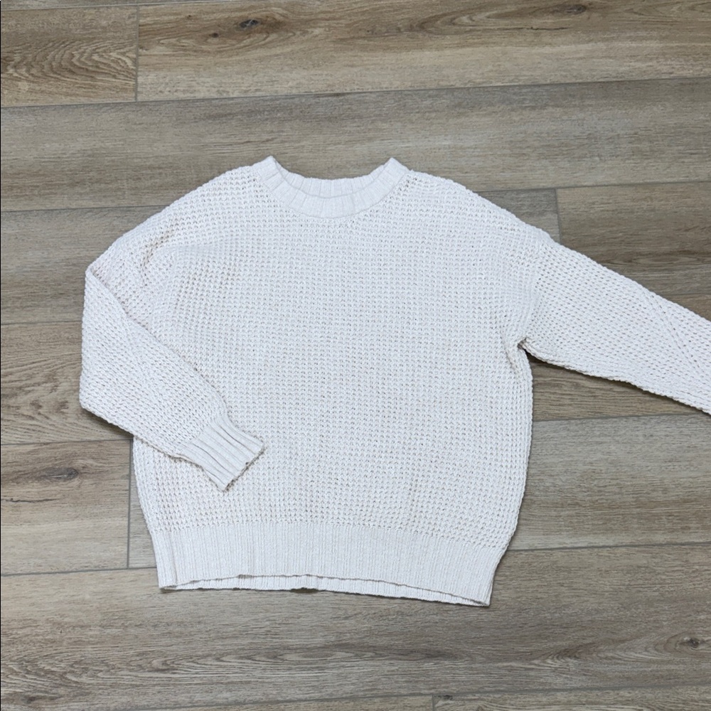 American Eagle Outfitters Cream Crew Neck Sweater